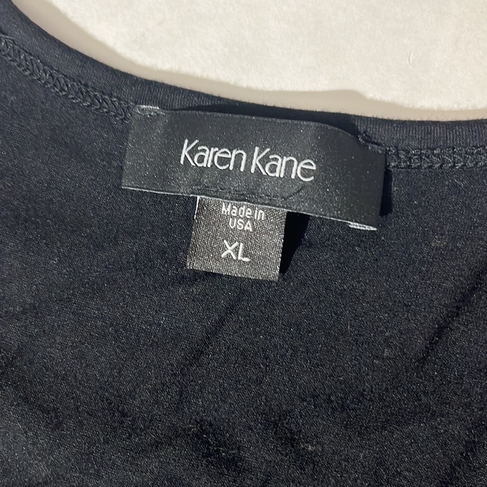 Karen Kane embroidered cold shoulder long sleeve blouse shirt top sz XL black - Picture 3 of 8